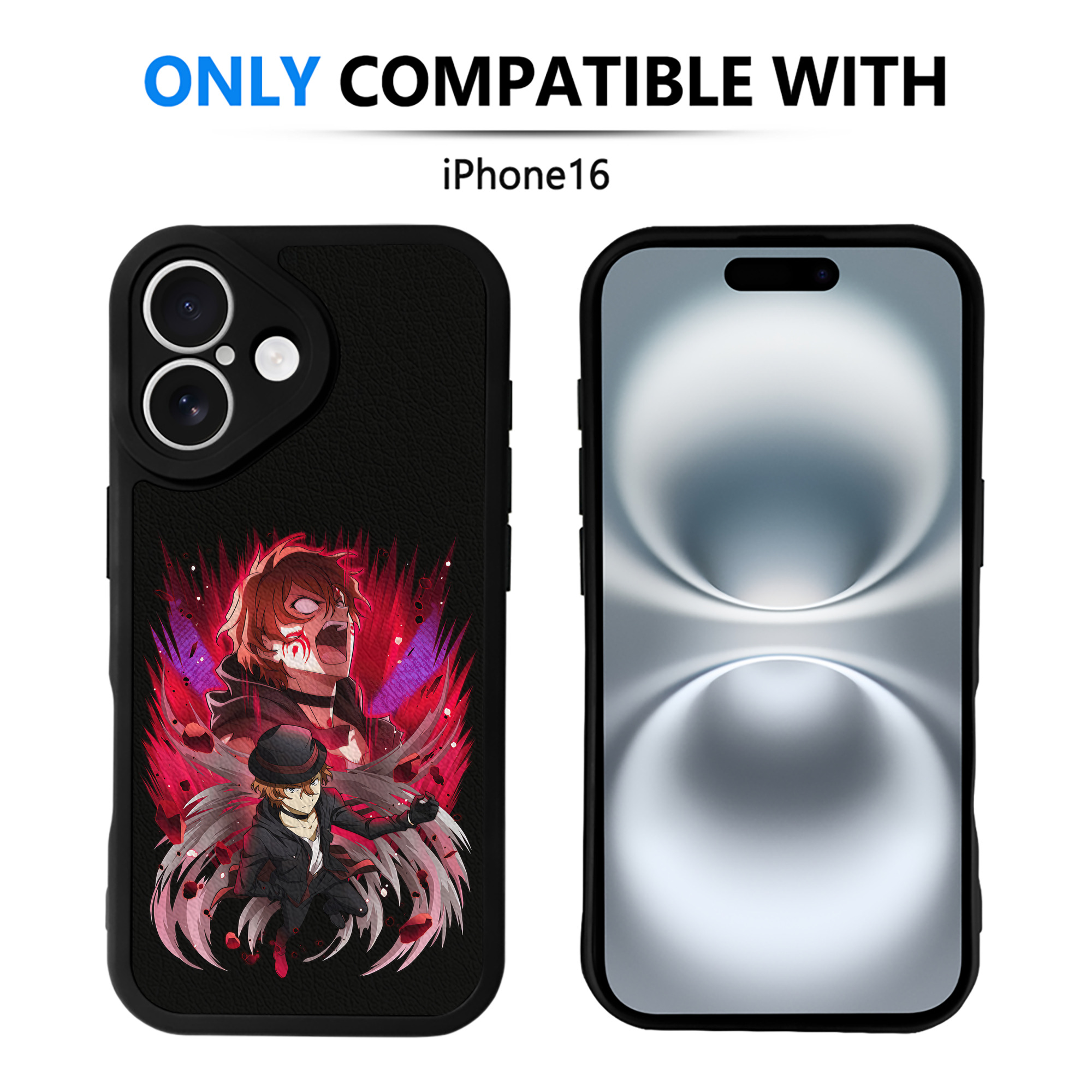 （画像用） 文豪ストレイドッグス Bungo Stray Dogs 【iPhone 16シリーズ対応】シリコンスマホケース（レザー調） 材質：シリコン